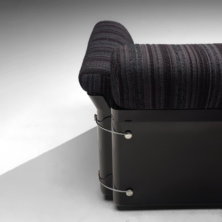 Vittorio Introini for Saporiti 'Larissa' Sofa in Purple Black Upholstery