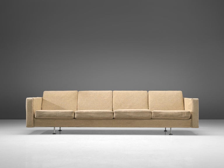 Hans J. Wegner for Getama 'Century 2000' Four-Seat Sofa in Beige Fabric