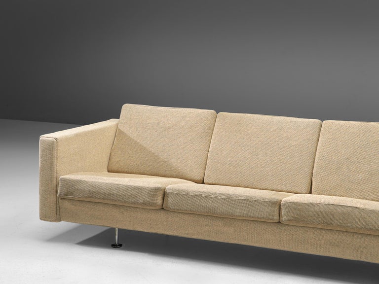 Hans J. Wegner for Getama 'Century 2000' Four-Seat Sofa in Beige Fabric