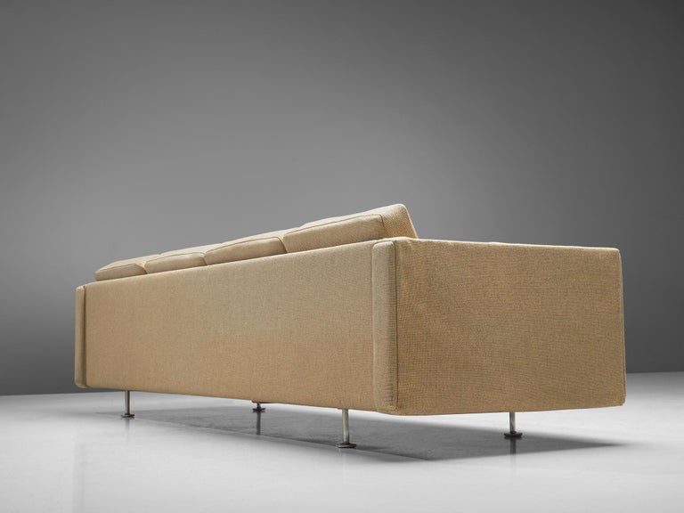 Hans J. Wegner for Getama 'Century 2000' Four-Seat Sofa in Beige Fabric