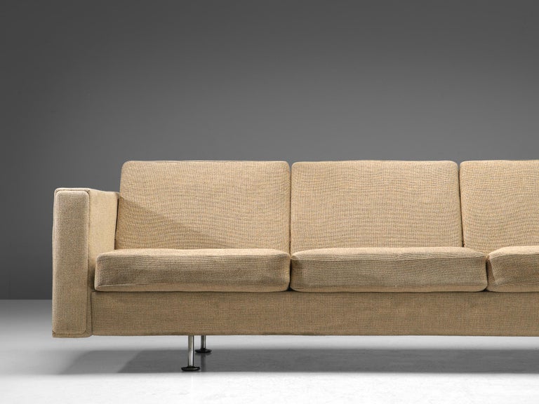 Hans J. Wegner for Getama 'Century 2000' Four-Seat Sofa in Beige Fabric