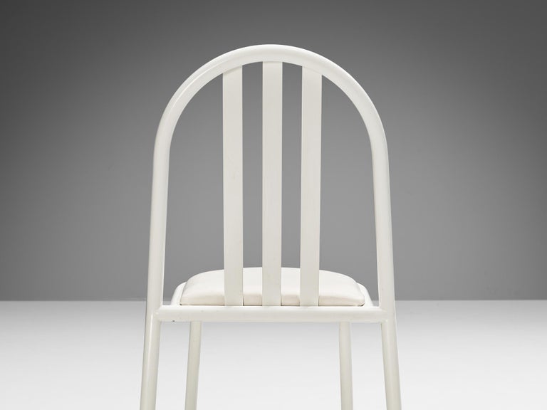 Set of Twelve White Tubular Steel Chairs by Robert Mallet Stevens