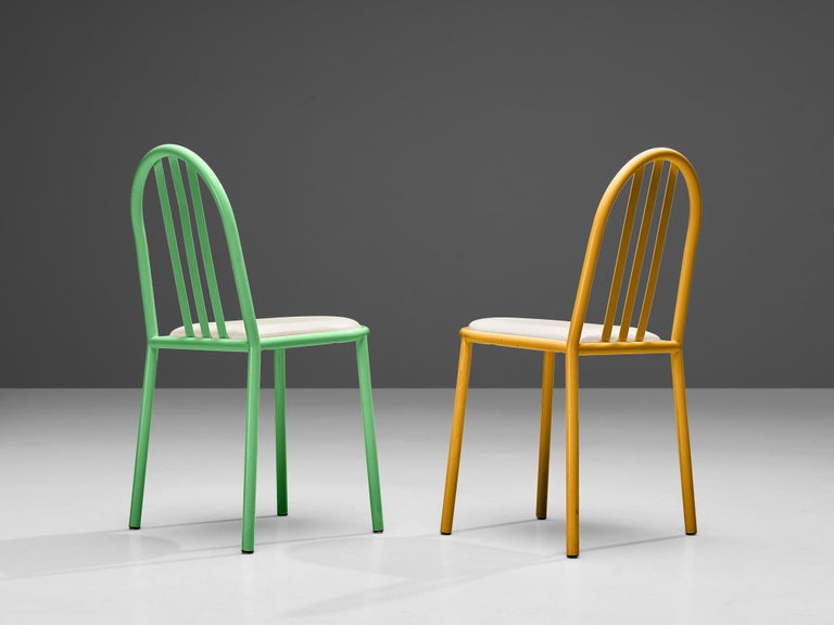 Robert Mallet-Stevens Dining Chairs Model 222 in Colourful Metal