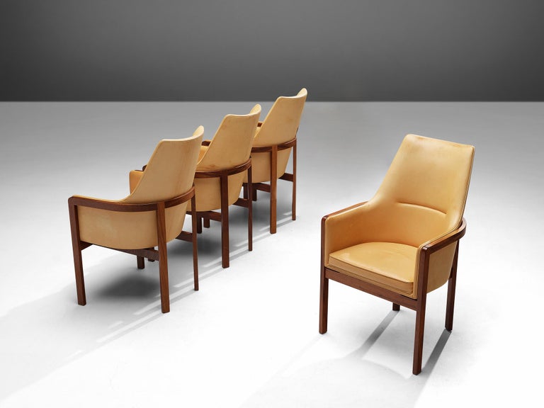 Bernt Petersen for Søborg Møbelfabrik Set of Four Dining Chairs in Leather