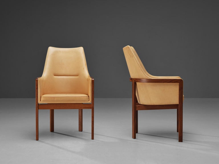 Bernt Petersen for Søborg Møbelfabrik Set of Four Dining Chairs in Leather