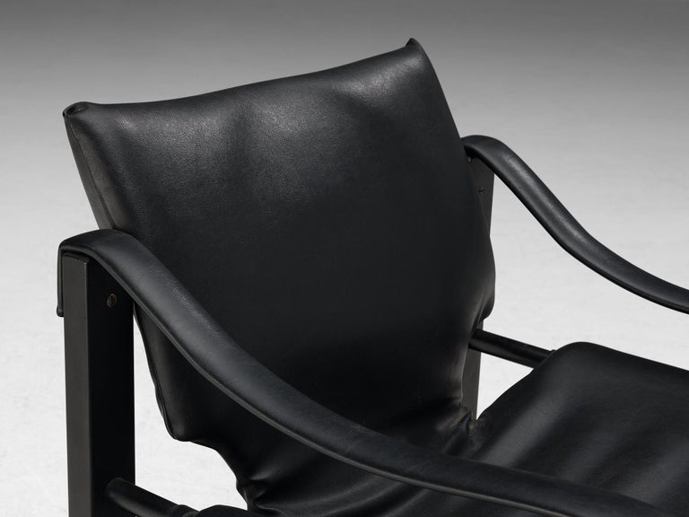 'Safari' Lounge Chair in Black Vinyl