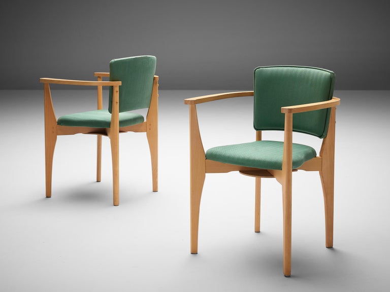 Set of Twelve Sculptural Dining Chairs With Elegant Wooden Frames