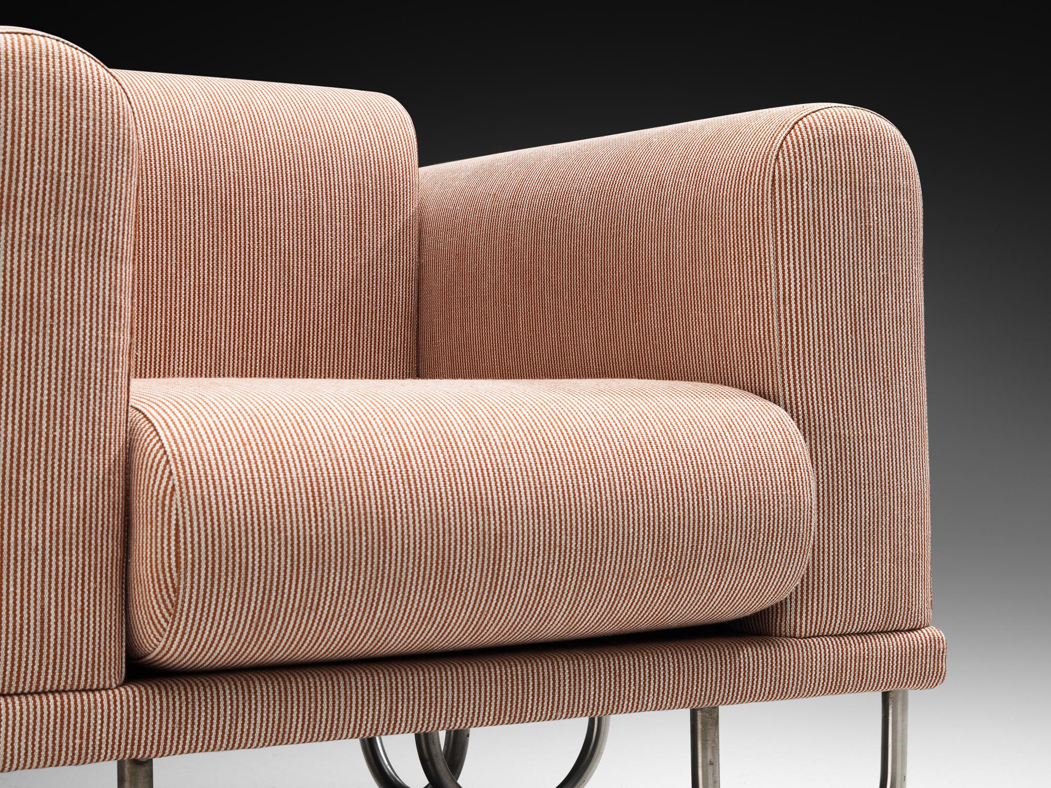 Byron Botker for Landes Lounge Chair with Tubular Frames in Light Pink