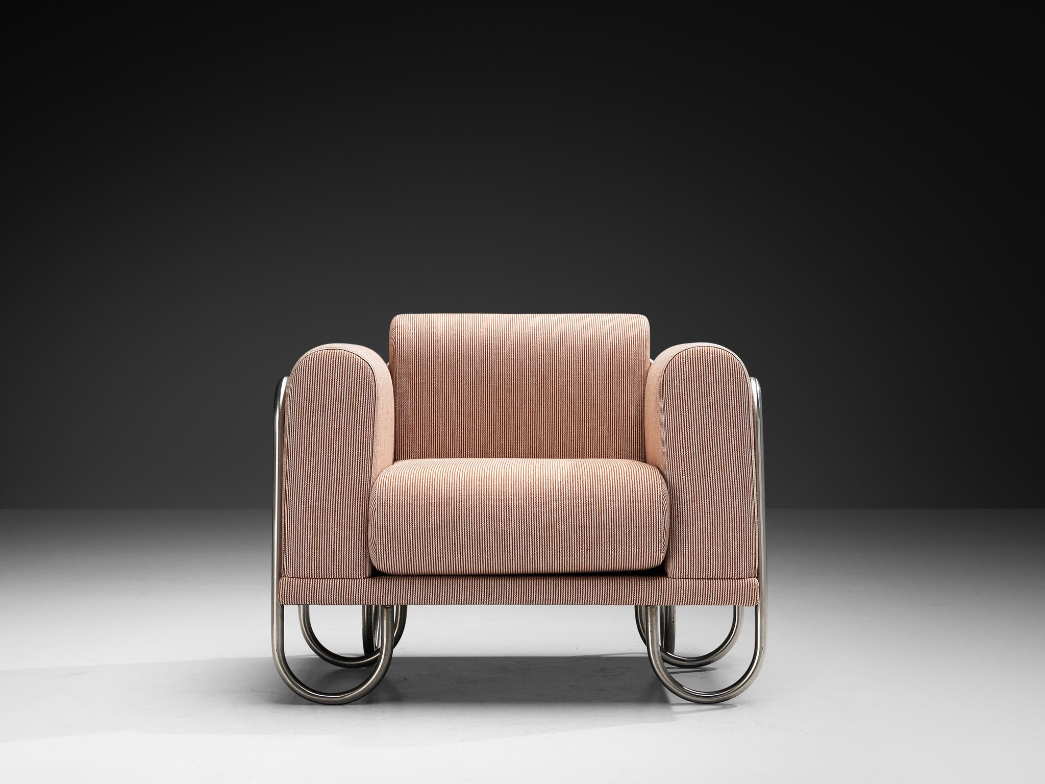 Byron Botker for Landes Lounge Chair with Tubular Frames in Light Pink