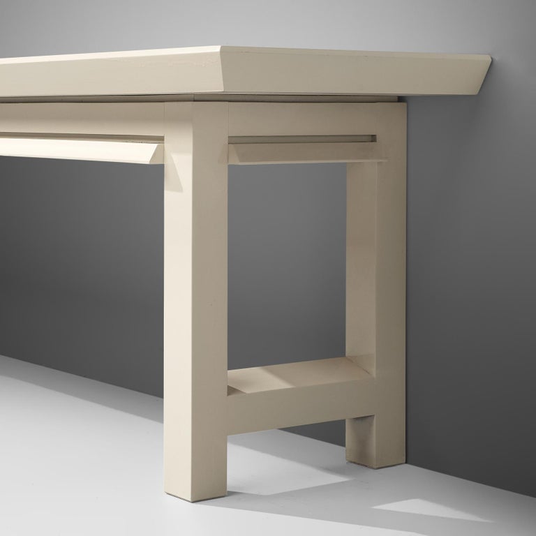 Emiel Veranneman White Lacquered Console Table