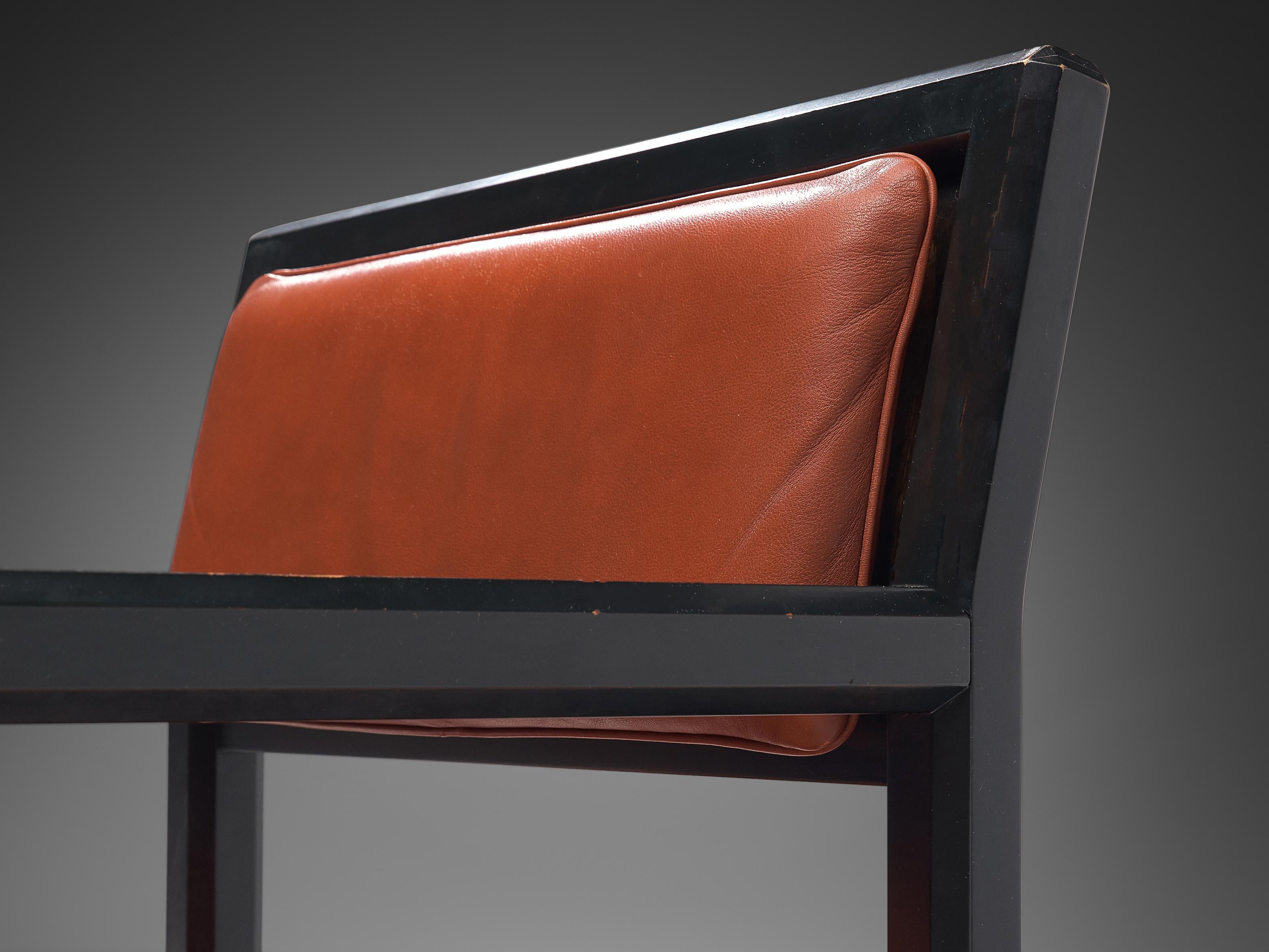 Edward Wormley Dining Chair in Red Leather