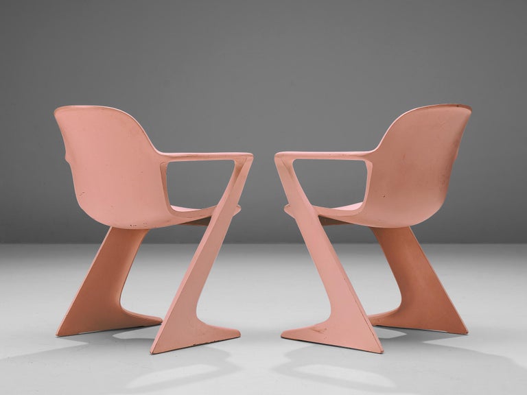 Ernst Moeckl Set of Six 'Kangaroo' Dining Chairs in Soft Pink