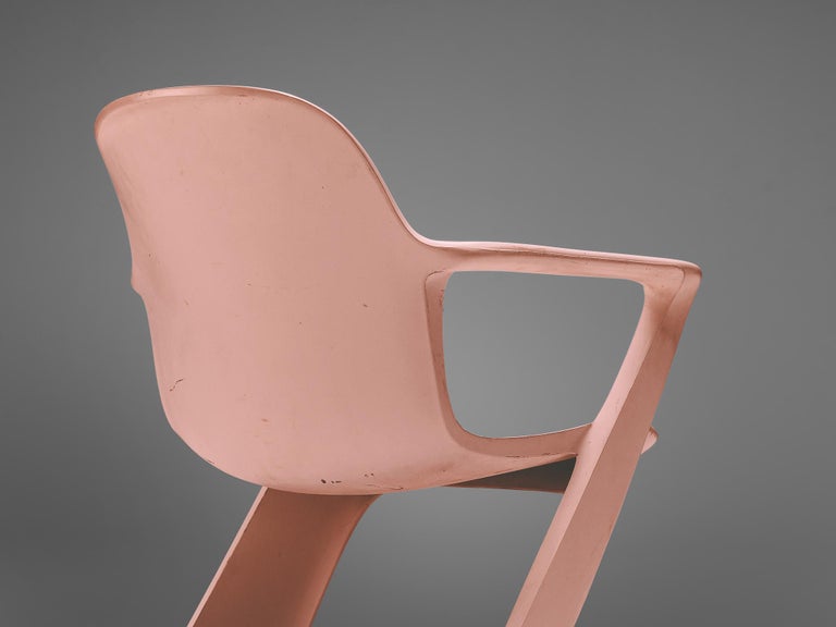 Ernst Moeckl Set of Six 'Kangaroo' Dining Chairs in Soft Pink