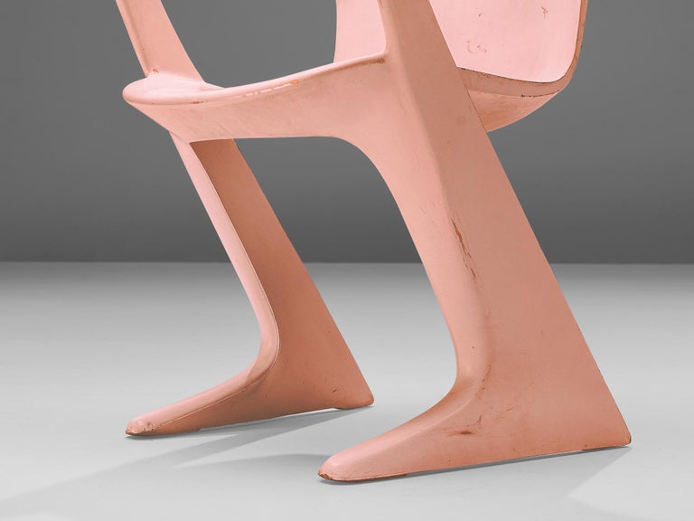 Ernst Moeckl Set of Six 'Kangaroo' Dining Chairs in Soft Pink