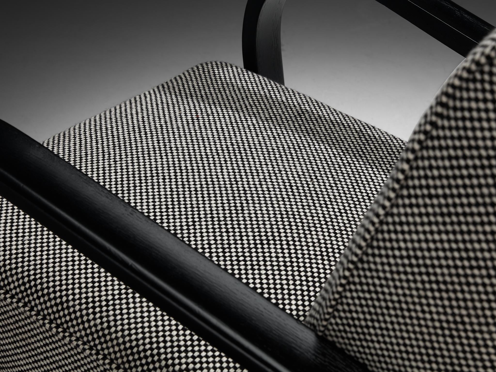 Jindrich Halabala Lounge Chairs in Black-and-White Checkered Upholstery