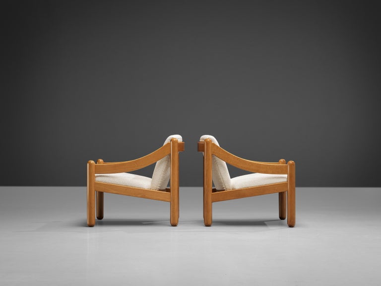 Vico Magistretti for Cassina Pair of ‘Carimate’ Lounge Chairs in Bouclé