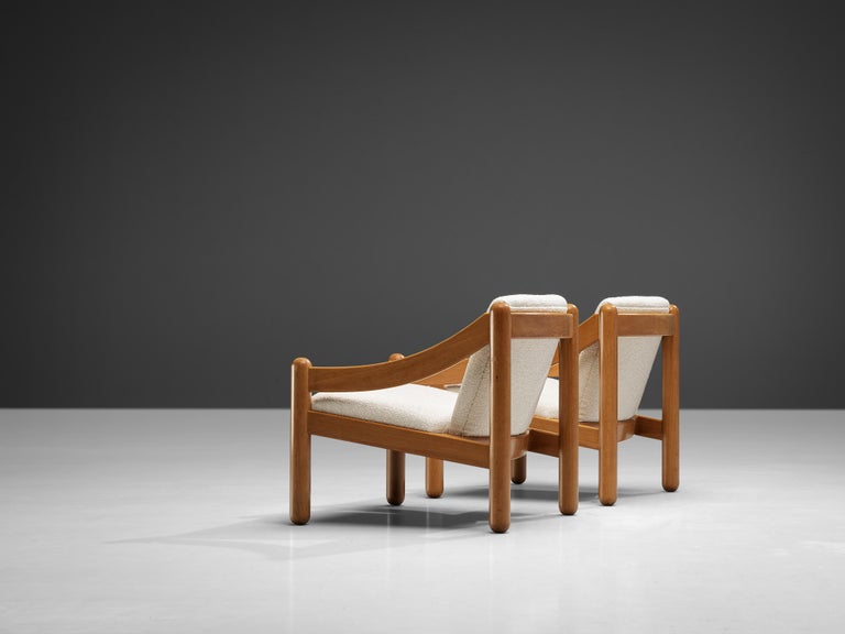 Vico Magistretti for Cassina Pair of ‘Carimate’ Lounge Chairs in Bouclé