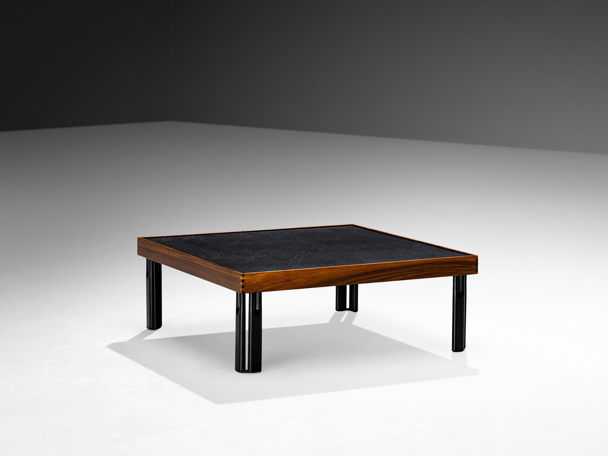 Piero De Martini for Cassina 'Naviglio' Coffee Table in Walnut and Slate