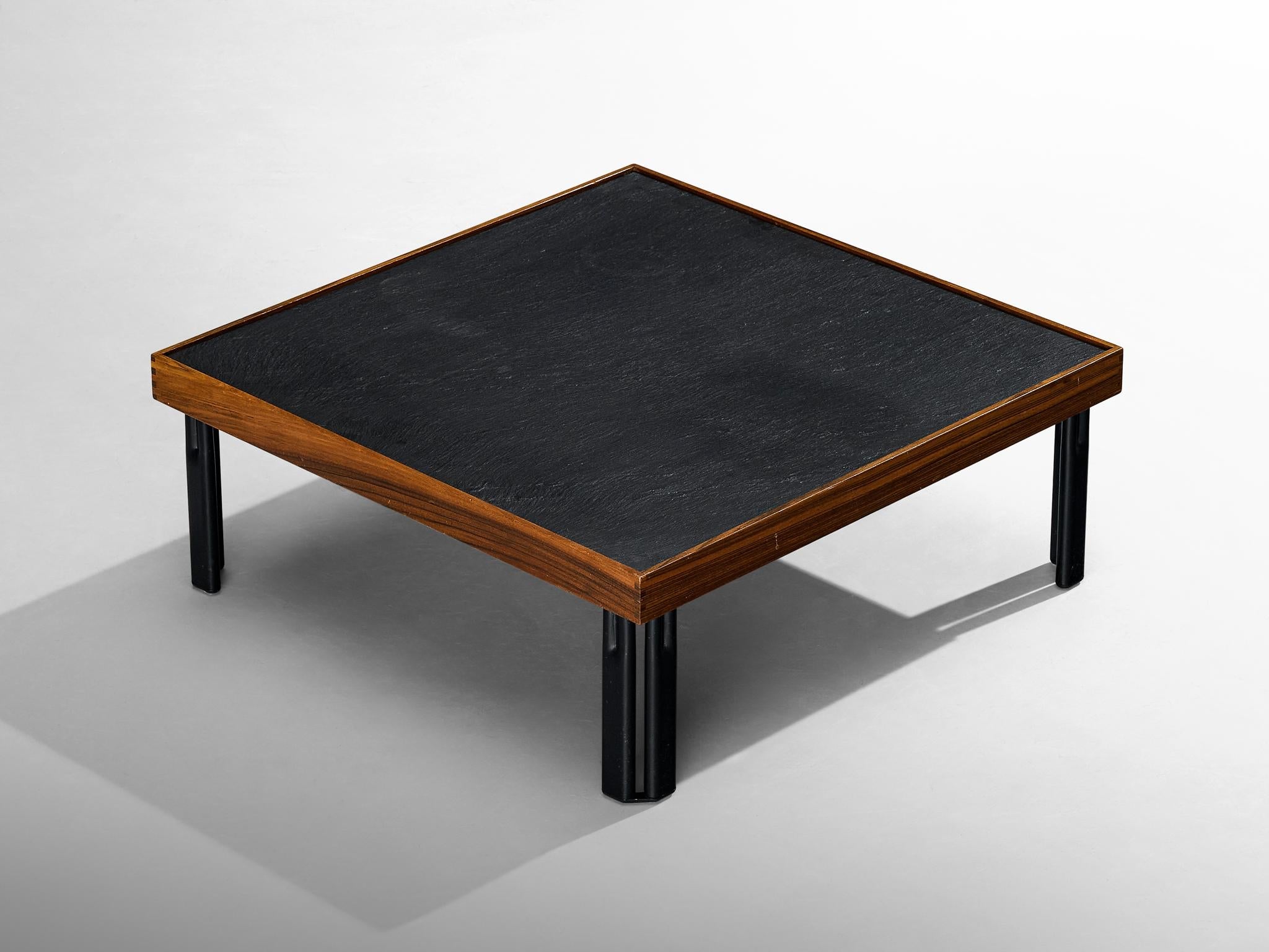 Piero De Martini for Cassina 'Naviglio' Coffee Table in Walnut and Slate