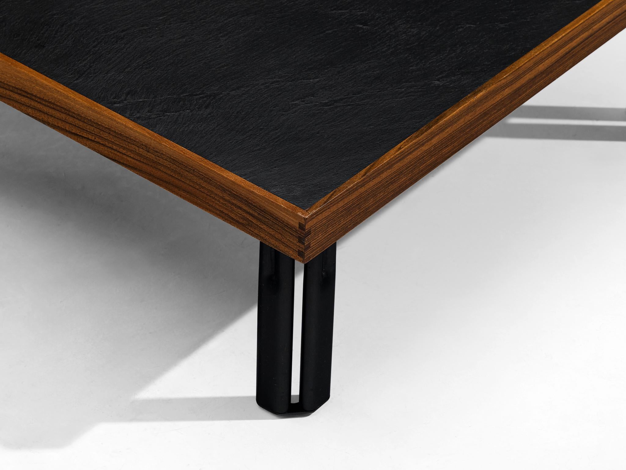 Piero De Martini for Cassina 'Naviglio' Coffee Table in Walnut and Slate