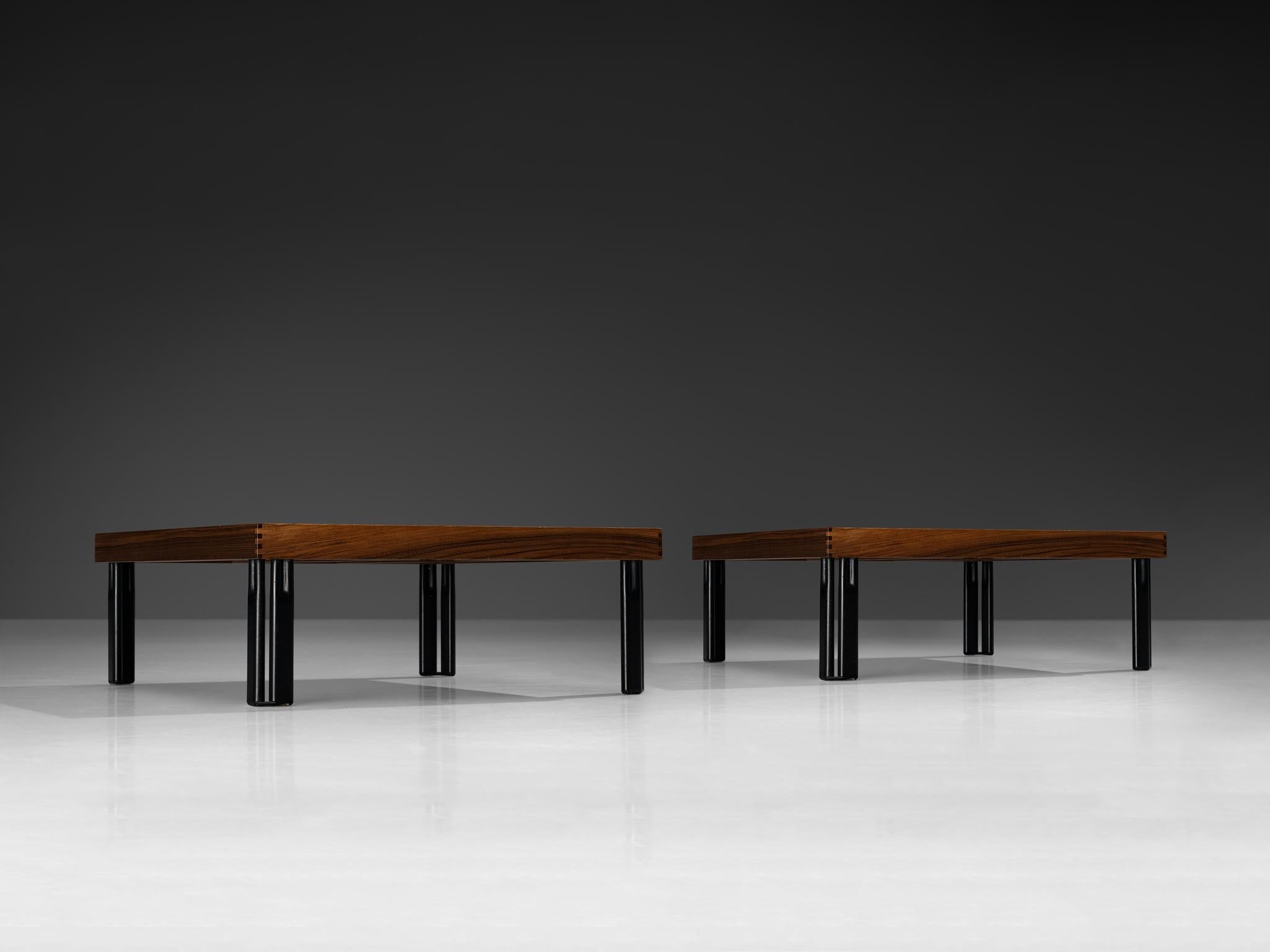 Piero De Martini for Cassina 'Naviglio' Coffee Tables in Walnut and Slate