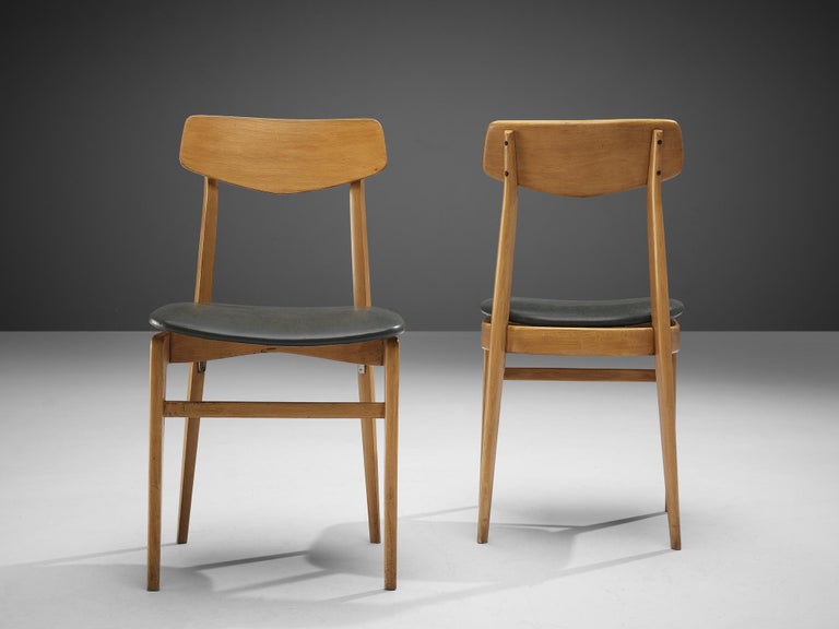 Danish Set of Twelve Danish Sculptural Chairs in Blonde Wood