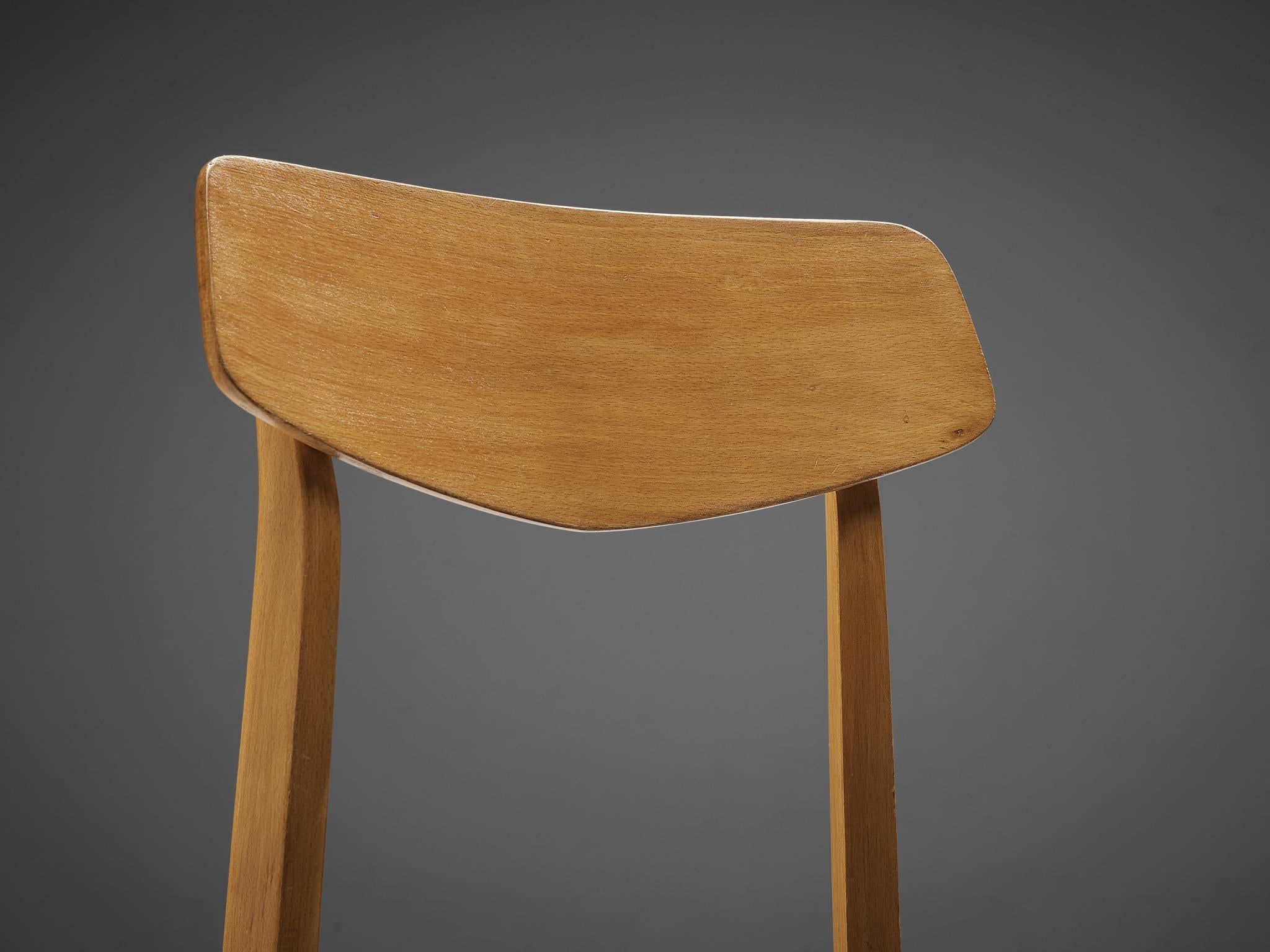 Danish Pair of Danish Sculptural Chairs in Blonde Wood