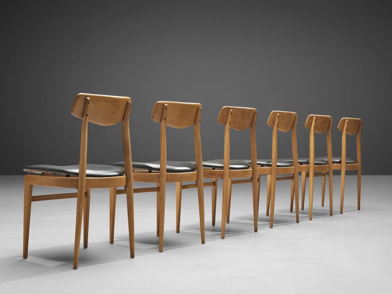 Danish Set of Twelve Danish Sculptural Chairs in Blonde Wood