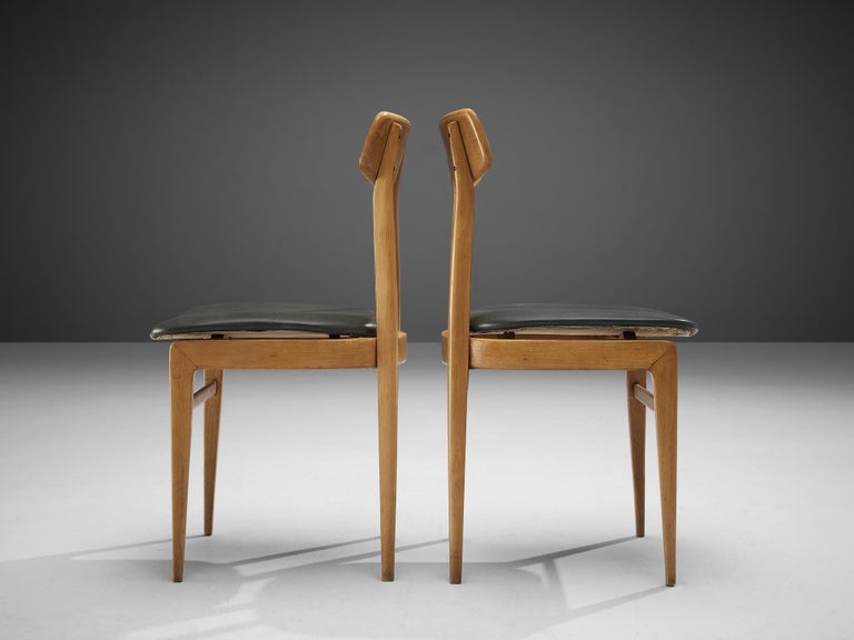 Danish Set of Twelve Danish Sculptural Chairs in Blonde Wood