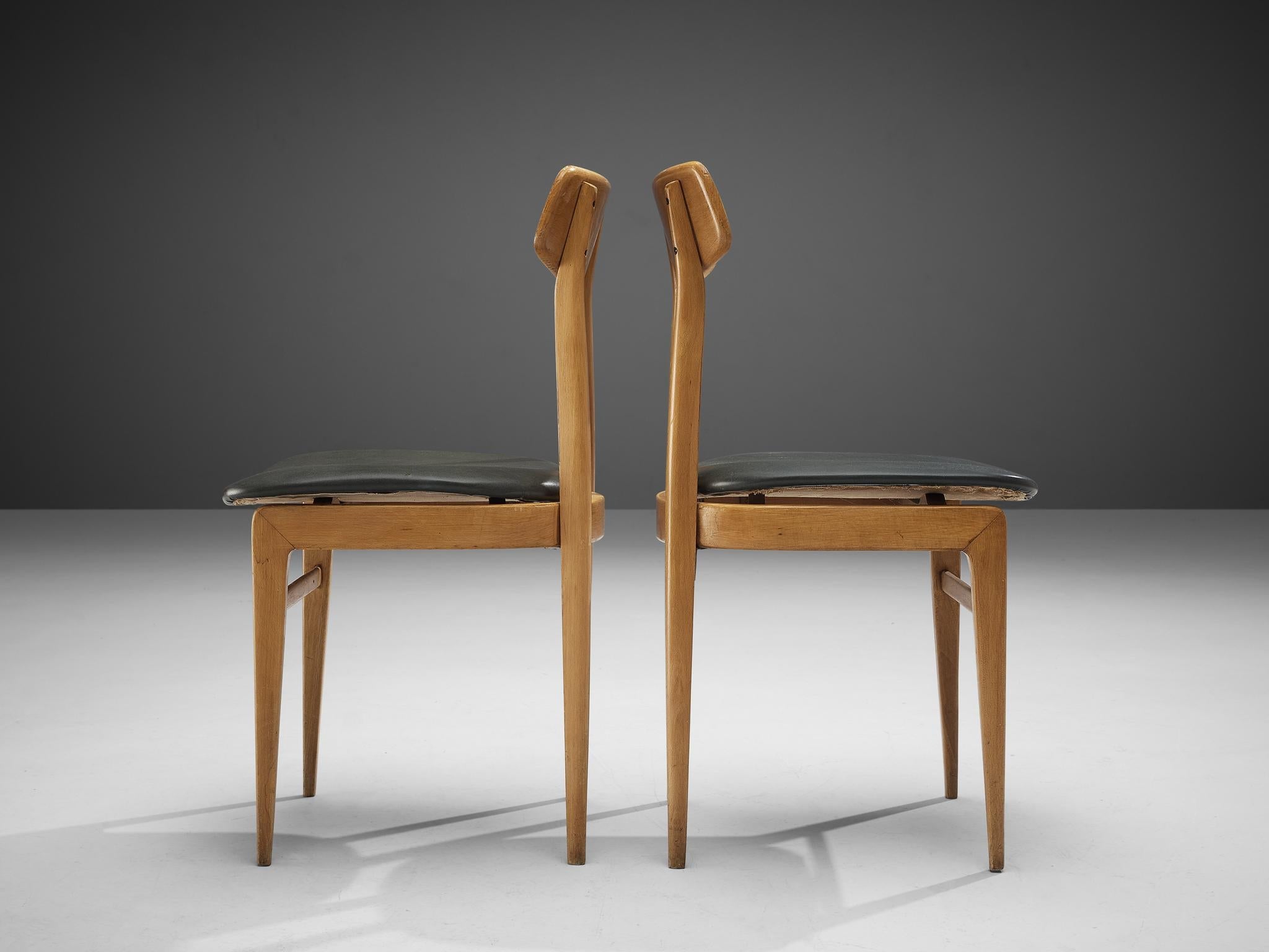 Danish Set of Six Danish Sculptural Chairs in Blonde Wood