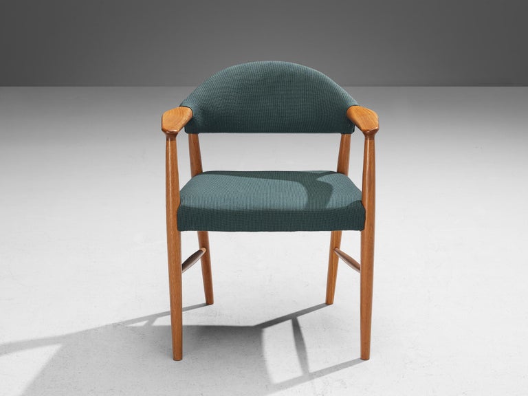 Kurt Olsen for Slagelse Mobelvaerk Armchair in Teak and Green Upholstery