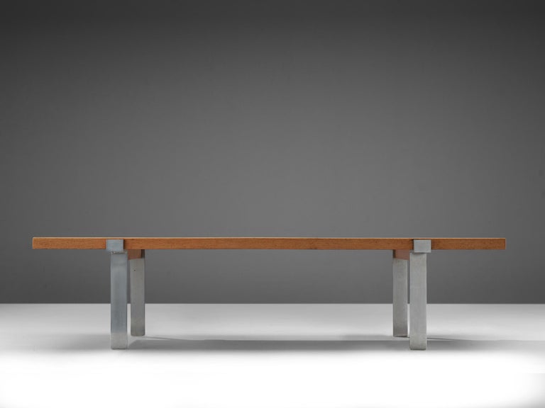 Jørgen Høj for Niels Vitsøe Long Coffee Table in Oak and Steel