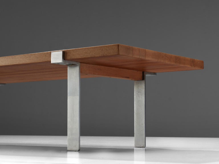 Jørgen Høj for Niels Vitsøe Long Coffee Table in Oak and Steel