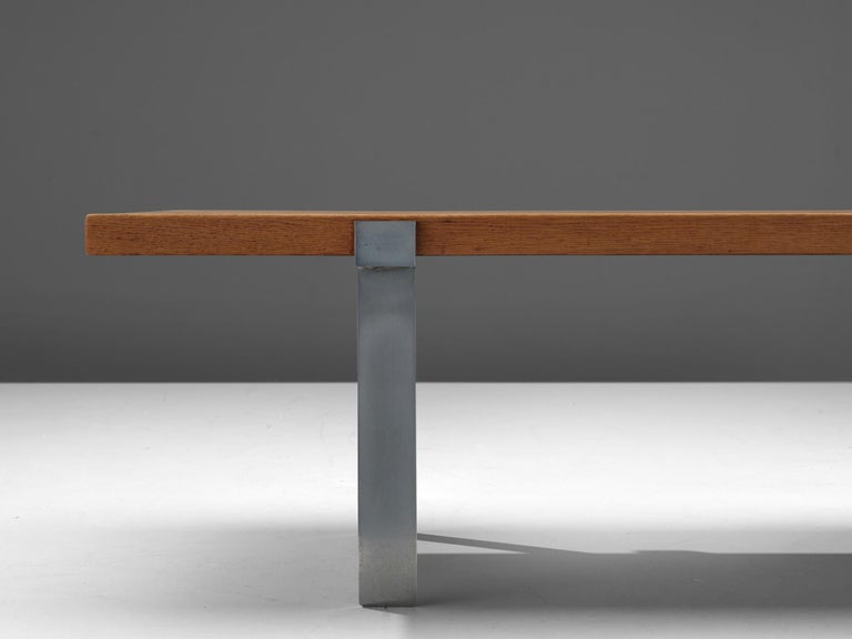 Jørgen Høj for Niels Vitsøe Long Coffee Table in Oak and Steel