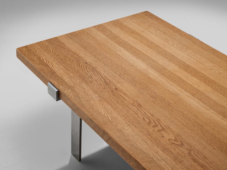 Jørgen Høj for Niels Vitsøe Long Coffee Table in Oak and Steel