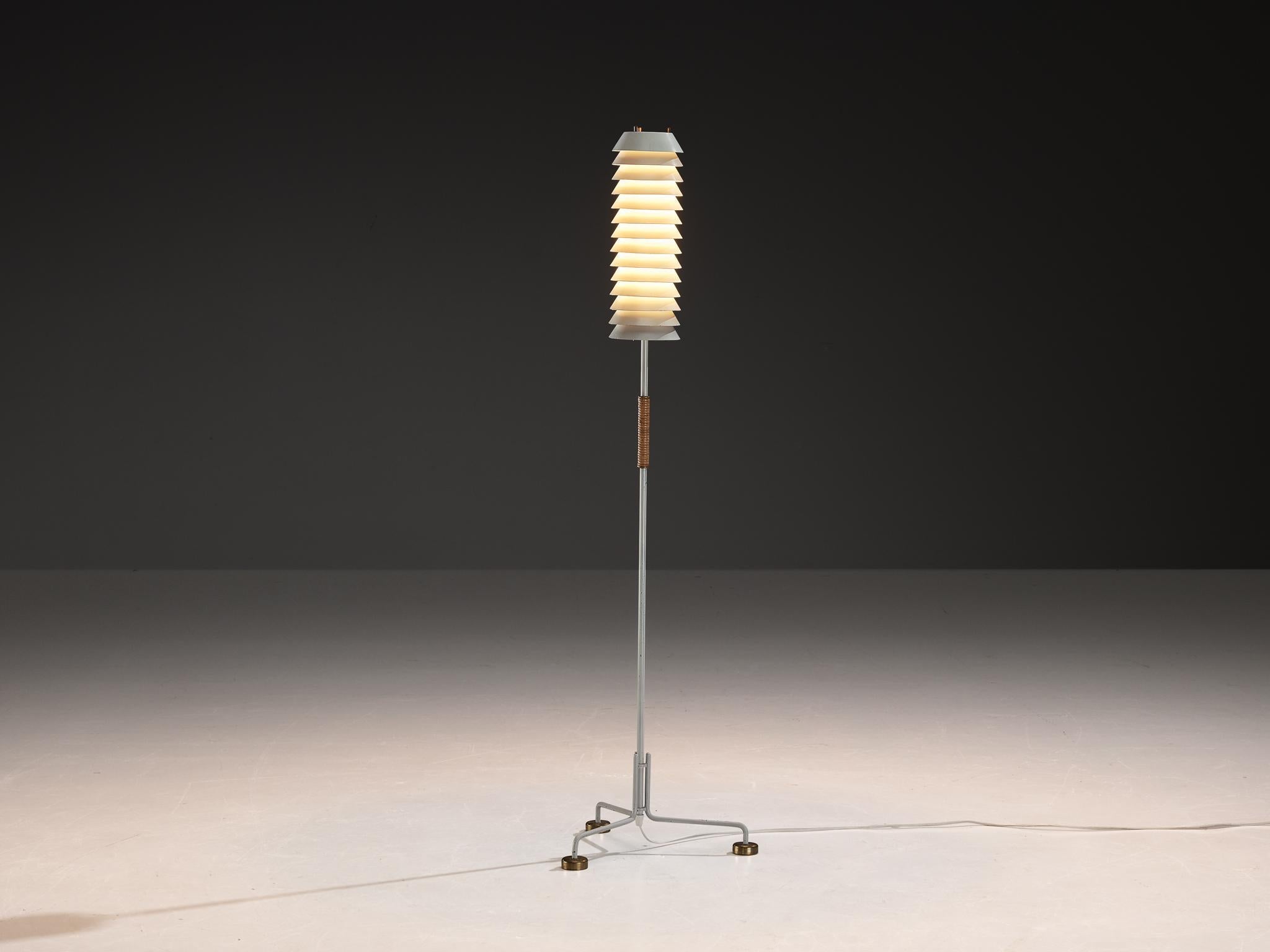 Ilmari Tapiovaara 'Maija the Bee' Floor Lamp with Cane and Brass Details