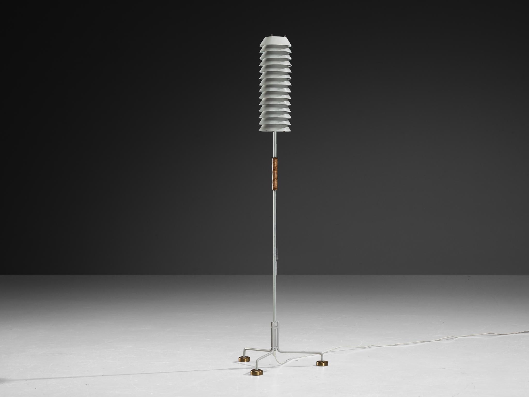 Ilmari Tapiovaara 'Maija the Bee' Floor Lamp with Cane and Brass Details