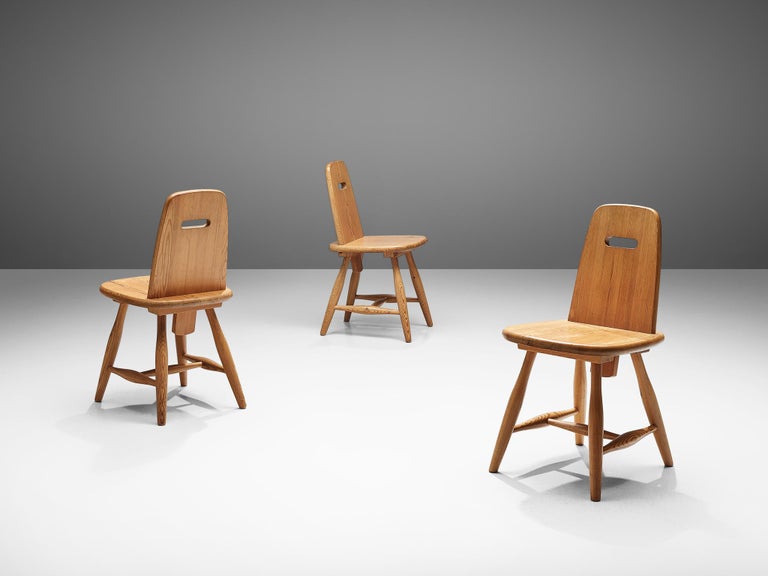 Eero Aarnio for Laukaan Puu Set of Six Dining Chairs in Solid Pine