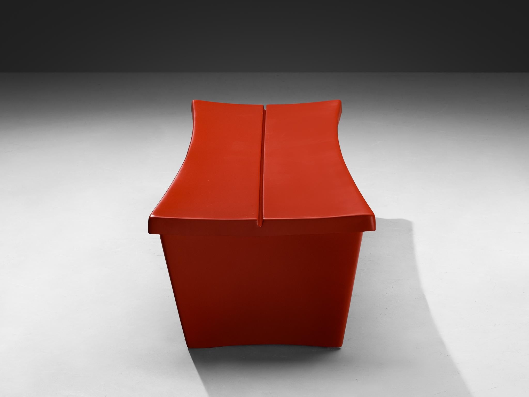 Douglas Deeds for Architectural Red Fiberglass Bench