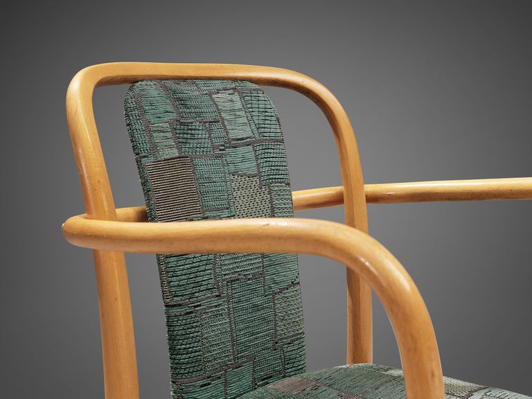 Bentwood Armchairs in Green Upholstery