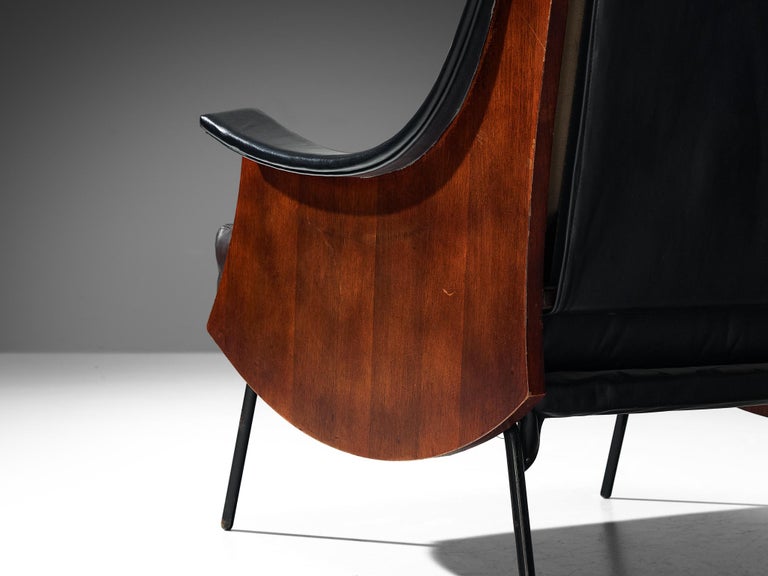 Carlo de Carli for Sormani Pair of 'PIPA' Lounge Chairs in Leather