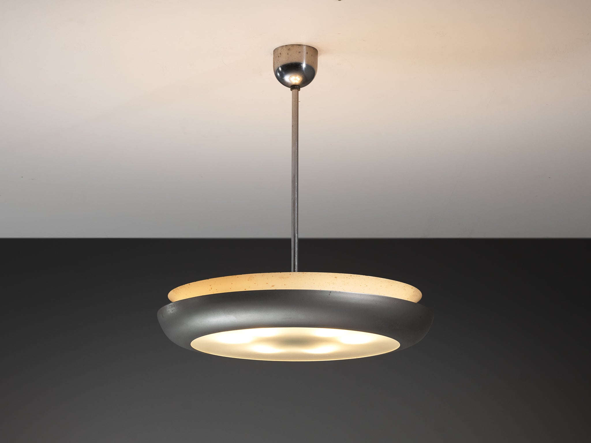 Josef Hurka for Napako Pendant Ceiling Light in Metal and Glass