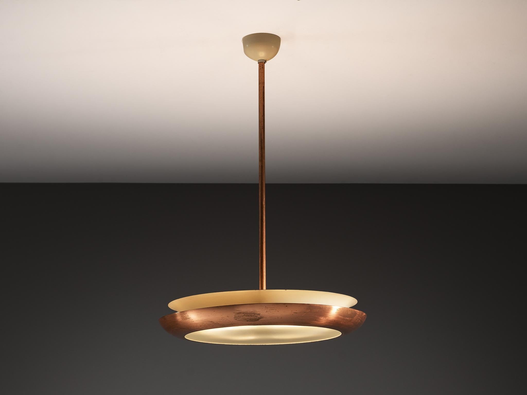 Josef Hurka for Napako Pendant Ceiling Light in Copper and Glass