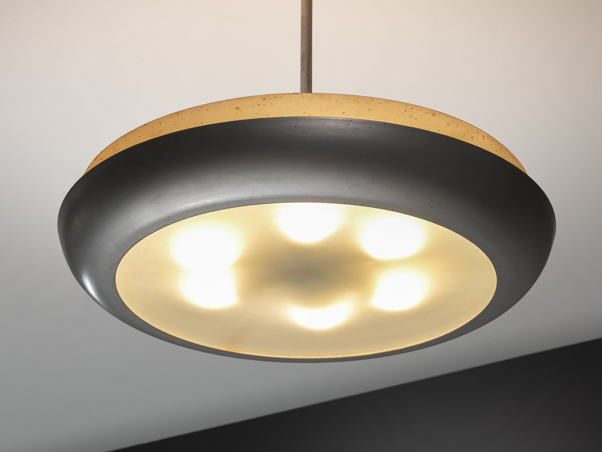 Josef Hurka for Napako Pendant Ceiling Light in Metal and Glass