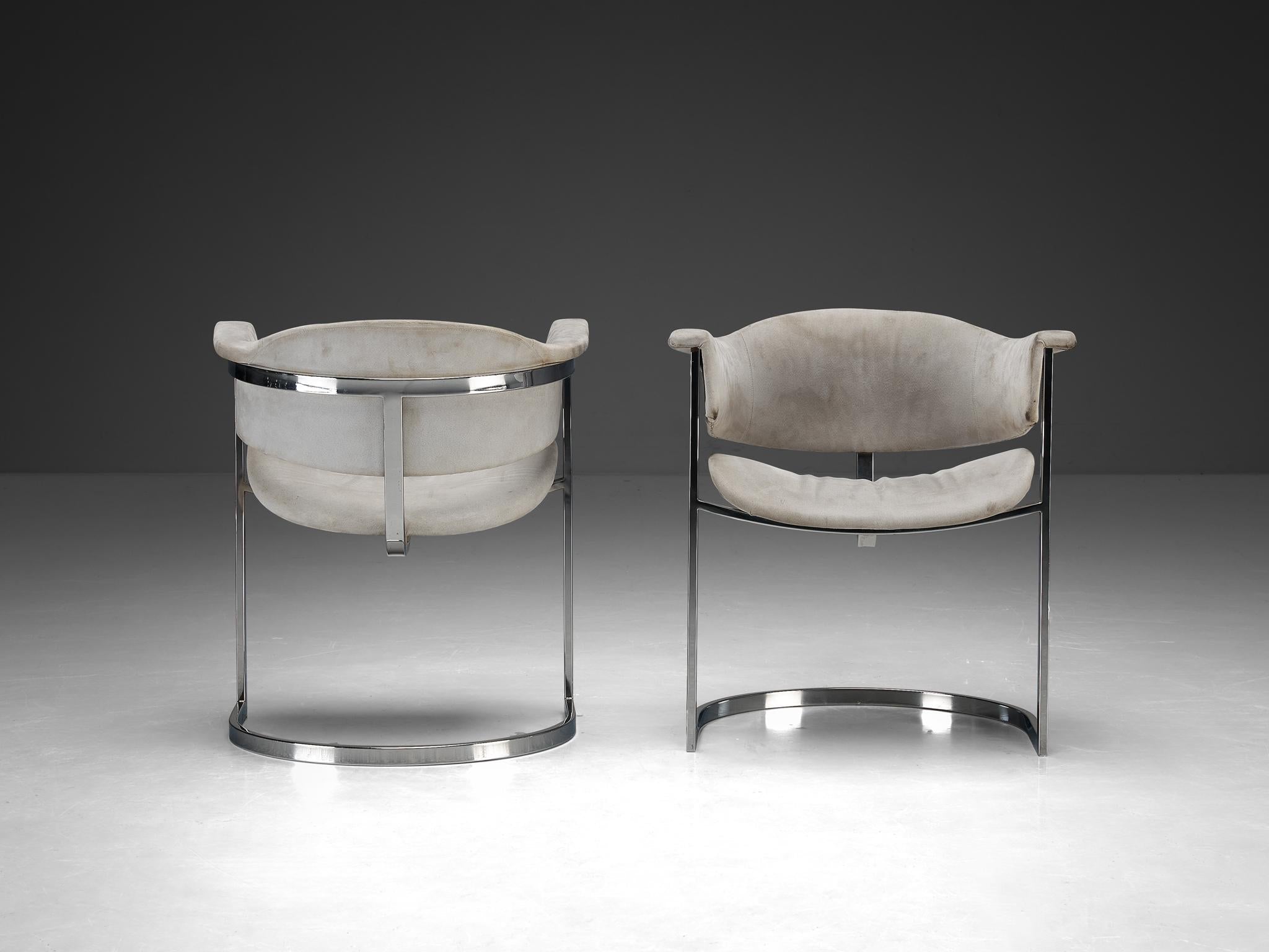 Vittorio Introini for Mario Sabot Set of Eight Dining Chairs in Steel