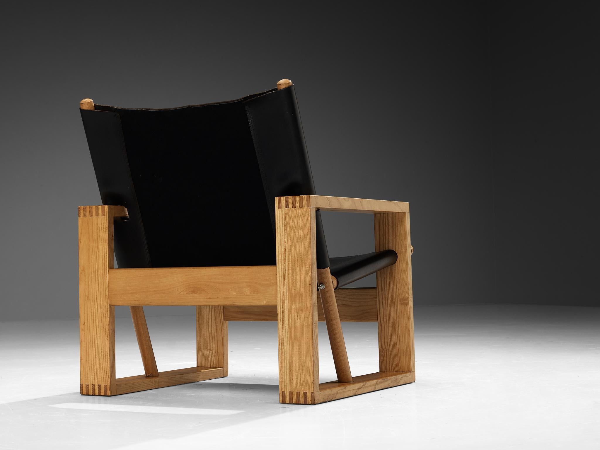 Ate van Apeldoorn Lounge Chairs in Ash and Black Leather