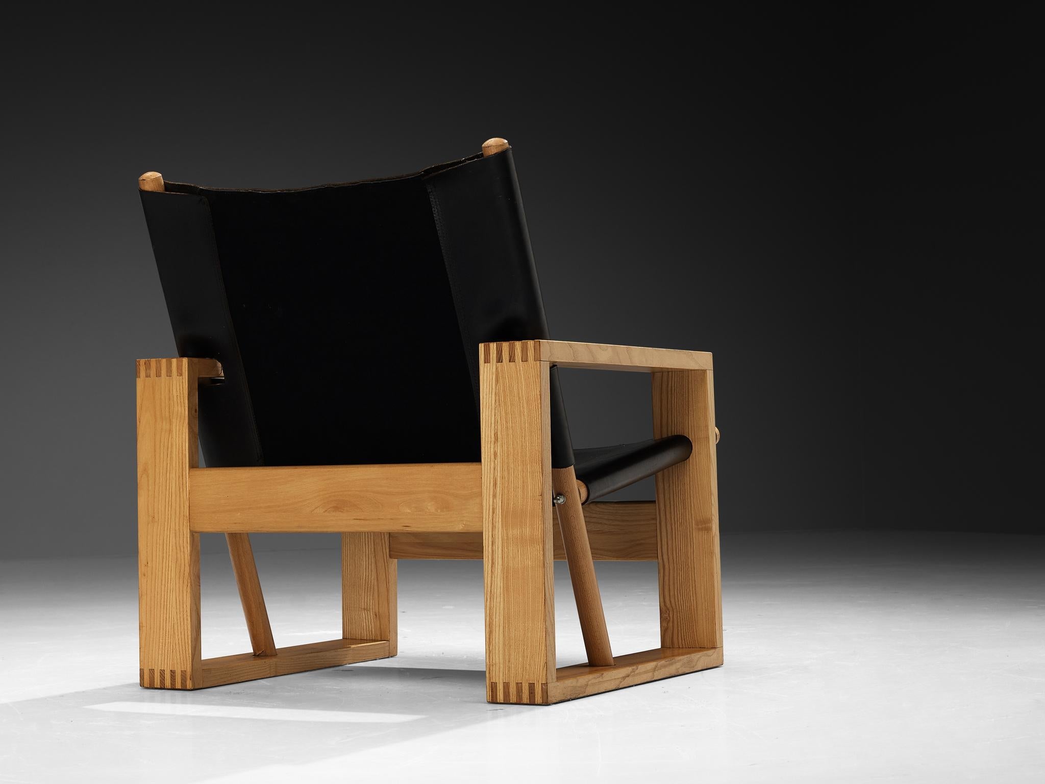 Ate van Apeldoorn Lounge Chairs in Ash and Black Leather