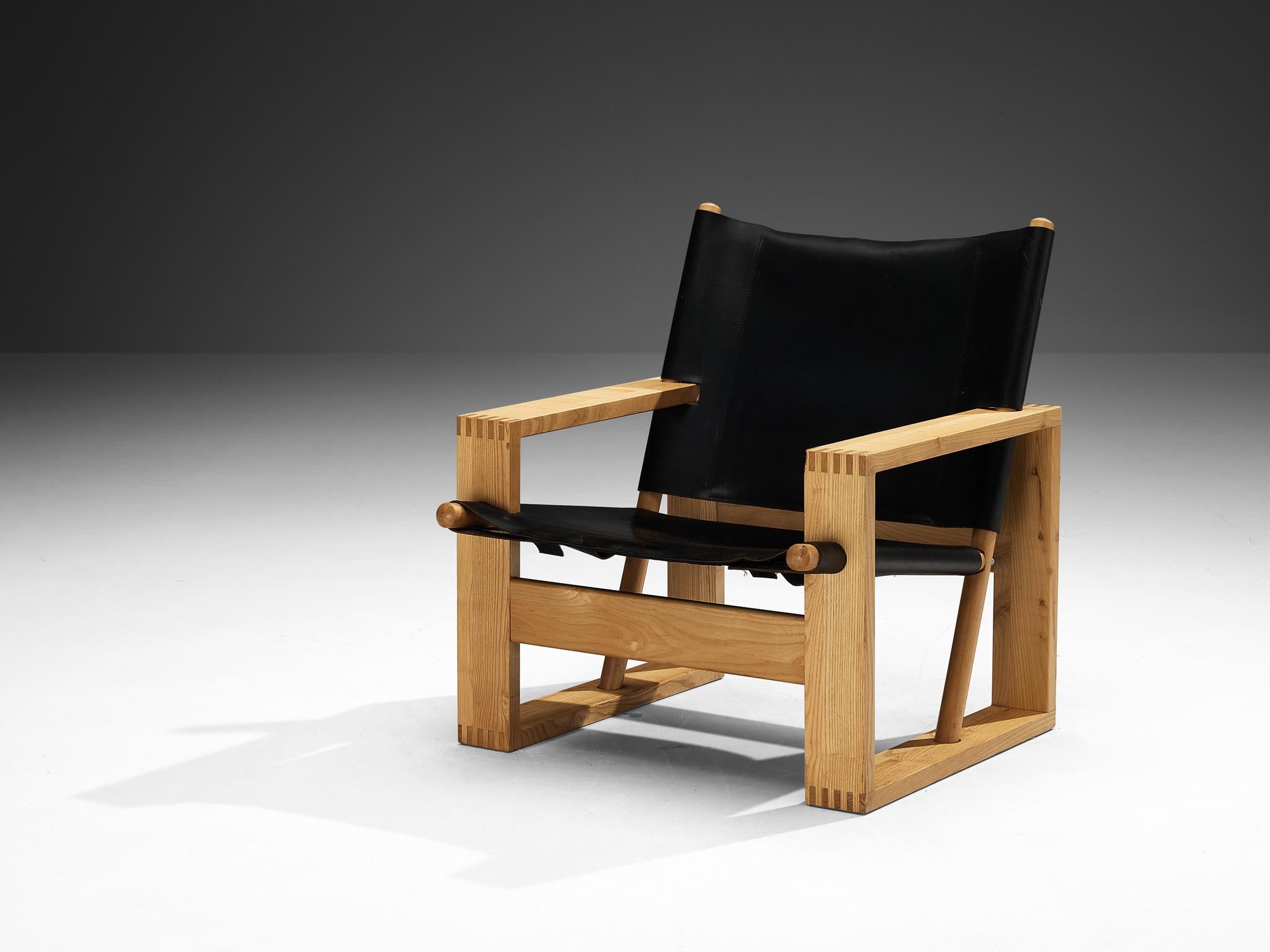 Ate van Apeldoorn Lounge Chairs in Ash and Black Leather