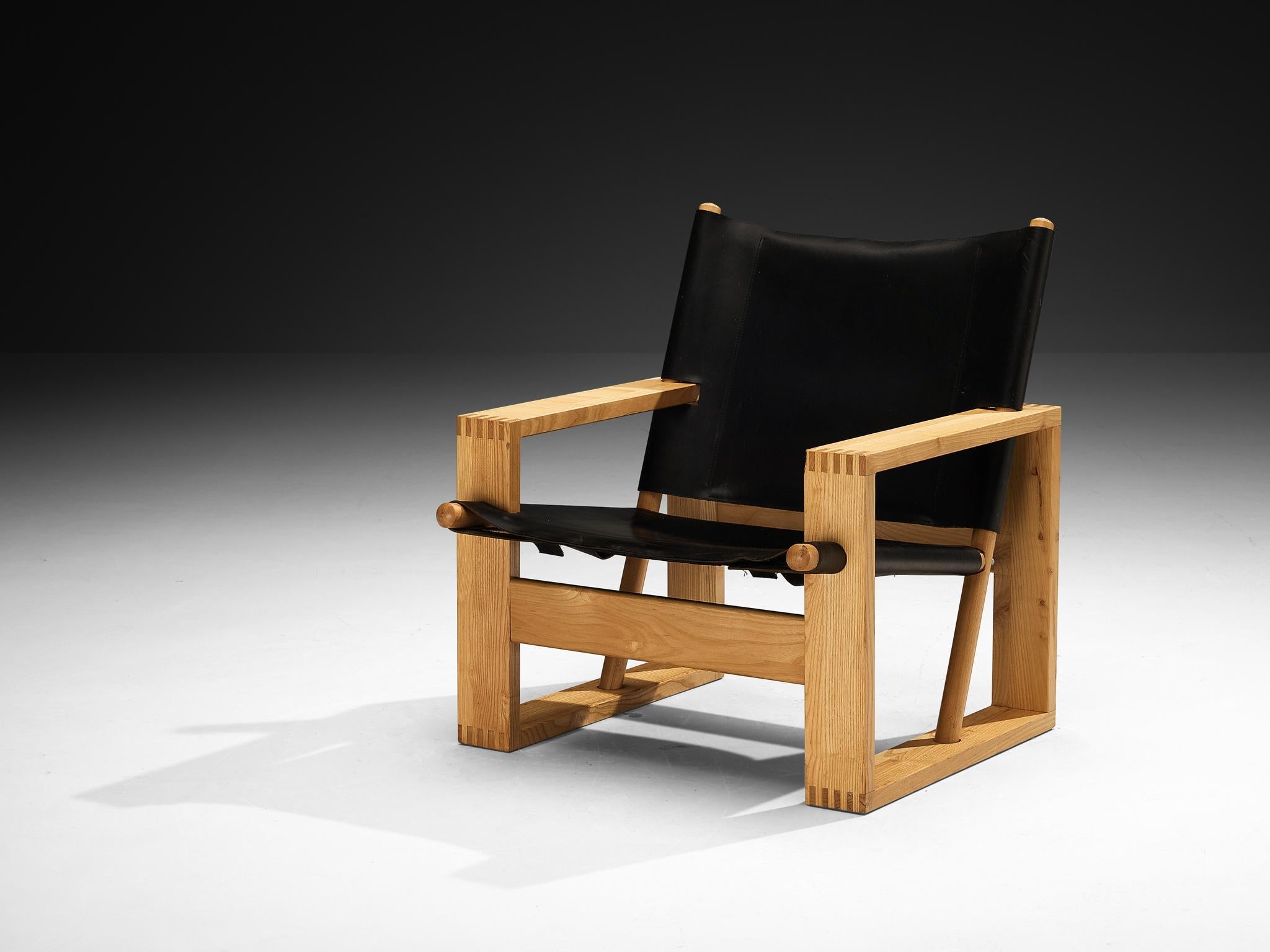 Ate van Apeldoorn Lounge Chairs in Ash and Black Leather