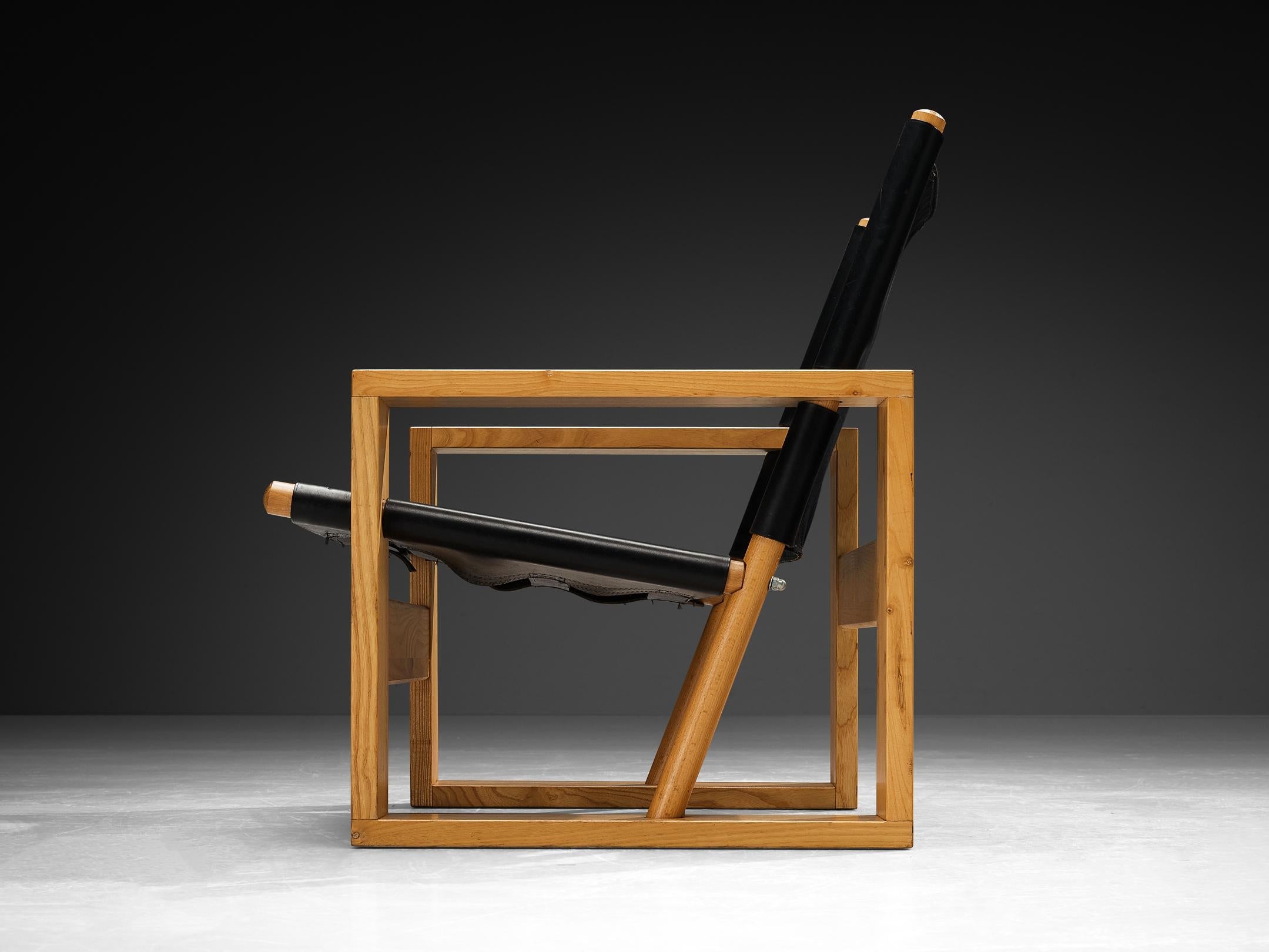 Ate van Apeldoorn Lounge Chairs in Ash and Black Leather